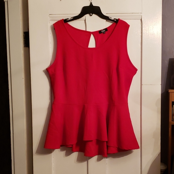 Tops - Red Peplum Tank Top